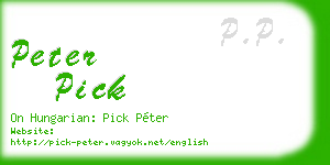 peter pick business card