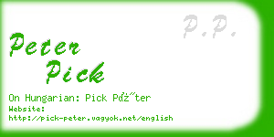 peter pick business card